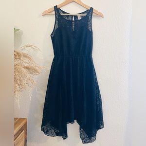 Black Lace Mid Length Dress